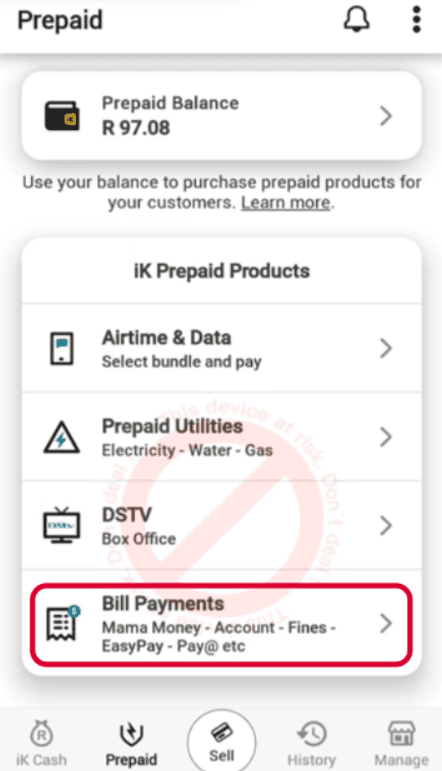 Step 3 - Select "Bill Payments"