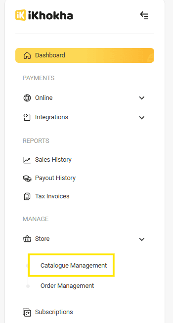 Step 1: Login and navigate to manage menu
