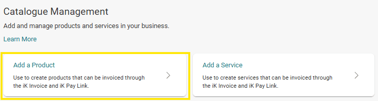 Step 2: Select "Add a Product"