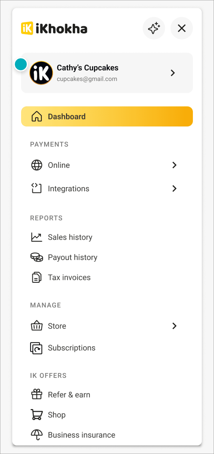 Step 2: Open the menu and select your business profile.