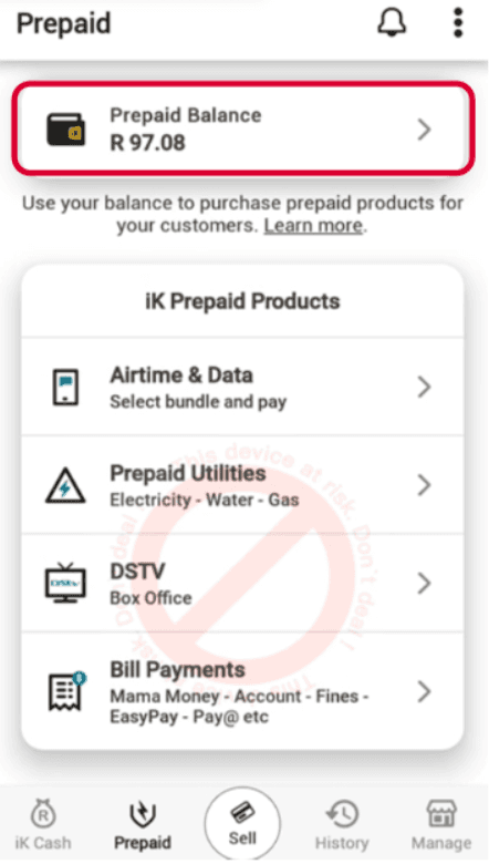 Step 2 - Make sure you have enough money on your prepaid balance.