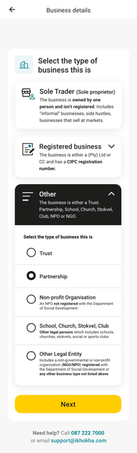 Business details – partnership