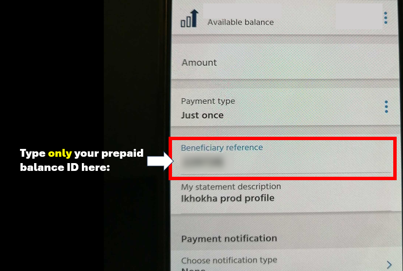 How to do a prepaid balance top-up from Capitec via EFT